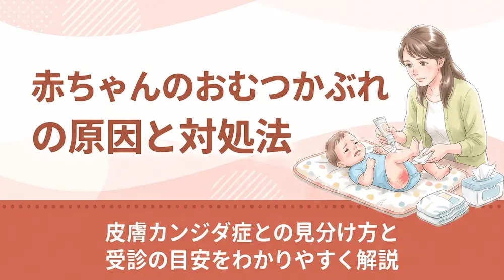 赤ちゃんのおむつかぶれの原因と対処法|皮膚カンジダ症との見分け方と受診の目安をわかりやすく解説