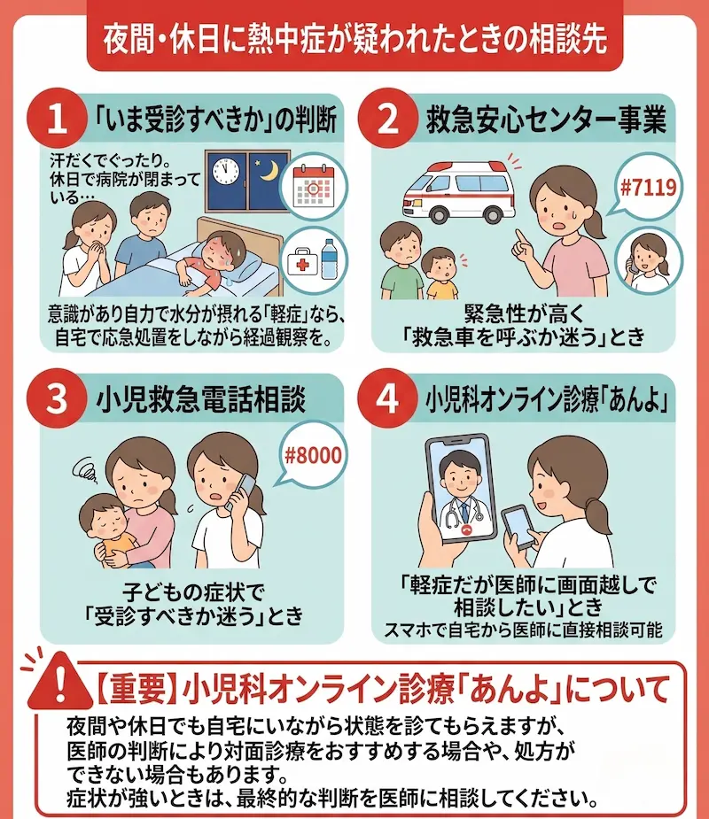 夜間・休日に熱中症が疑われたときの相談先