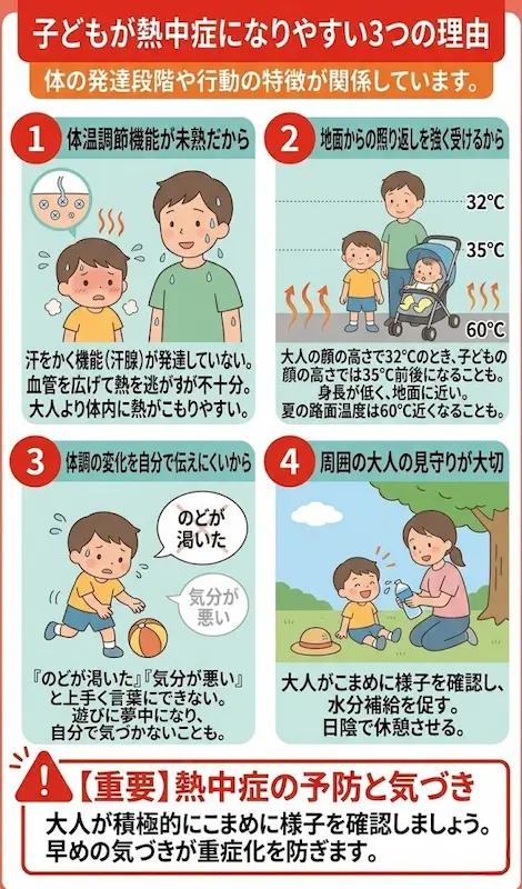 子どもが熱中症になりやすい3つの理由