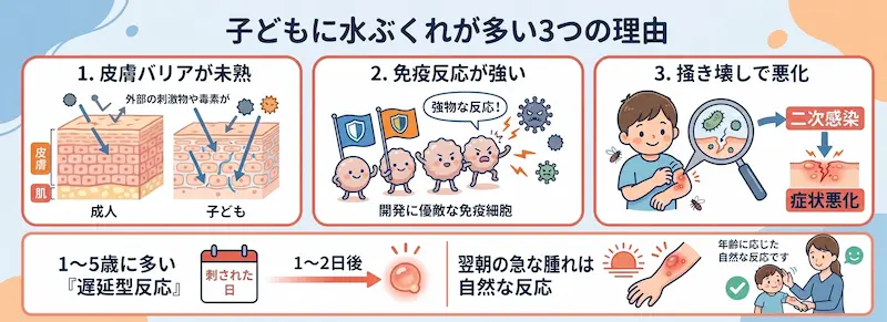 子どもに水ぶくれが多い3つの理由