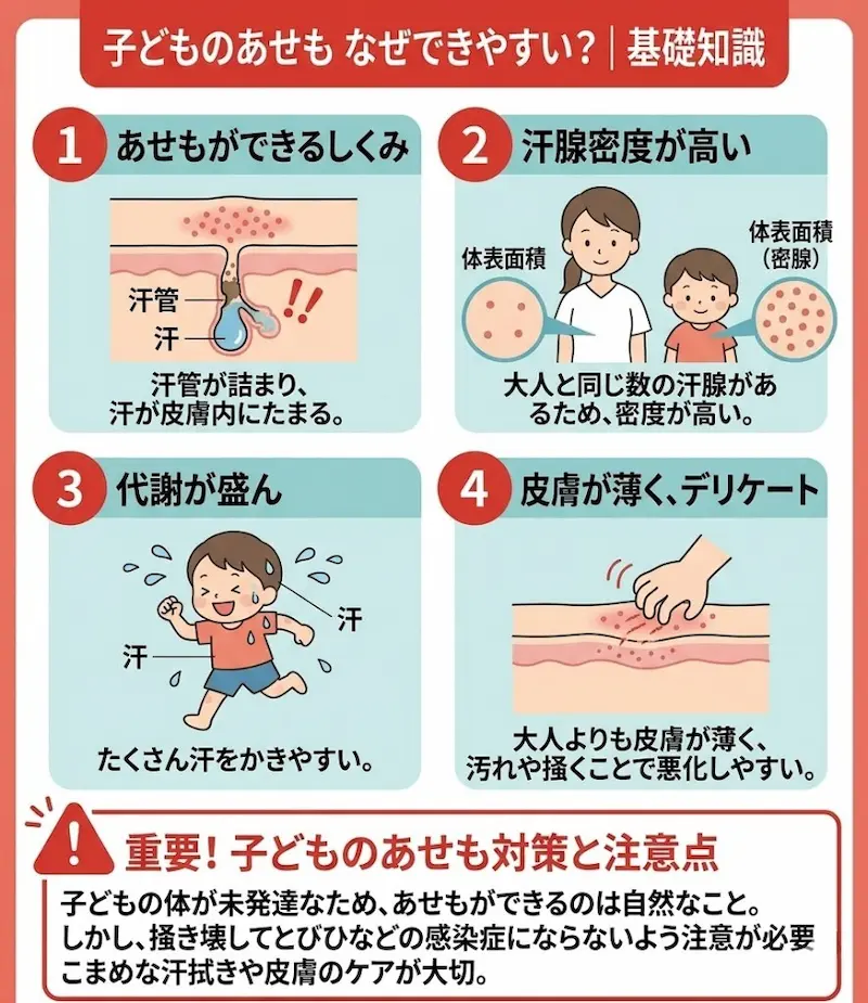 子どものあせもはなぜできやすいか｜基礎知識
