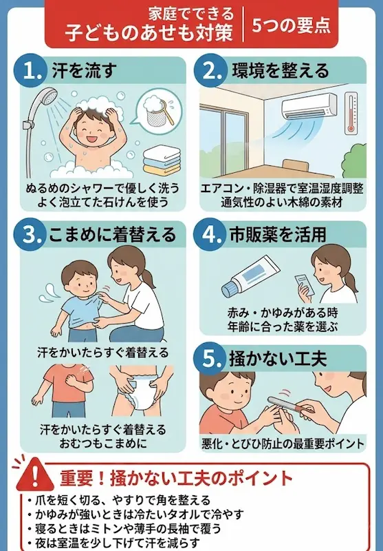 子どものあせもの治し方｜家庭でできる5ステップ