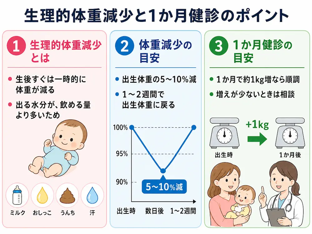 生理的体重減少と1か月健診で確認したいポイントv2