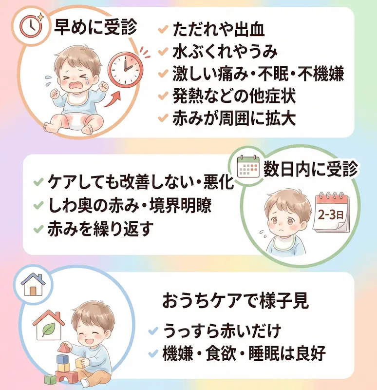 おむつかぶれの緊急度チェック_まとめ画像