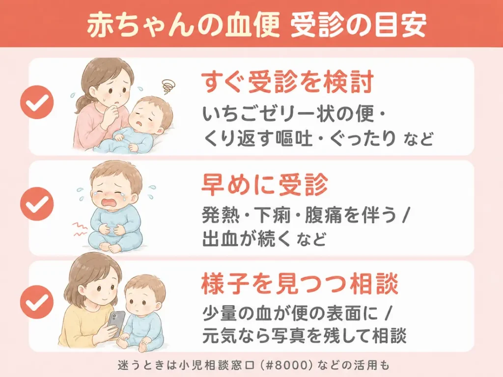 今すぐ受診すべき危険なサインと受診の目安_まとめ画像
