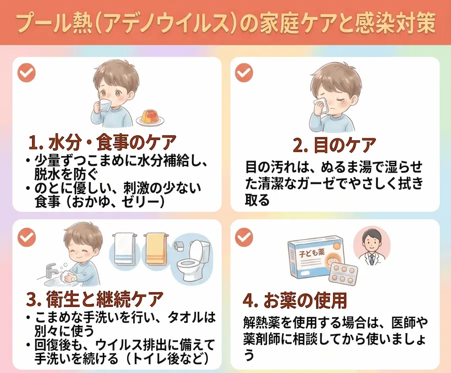 出席停止の間にやっておきたい家庭でのケアと感染対策_まとめ画像