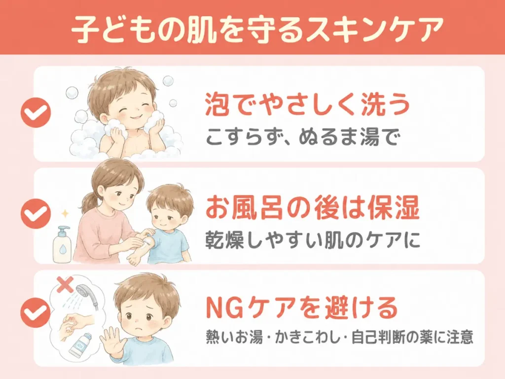 子どもの肌を守る正しいスキンケア_まとめ画像