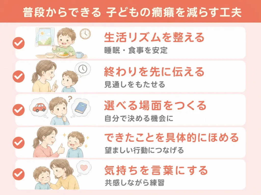 普段からできる子どもの癇癪を減らす工夫_まとめ画像