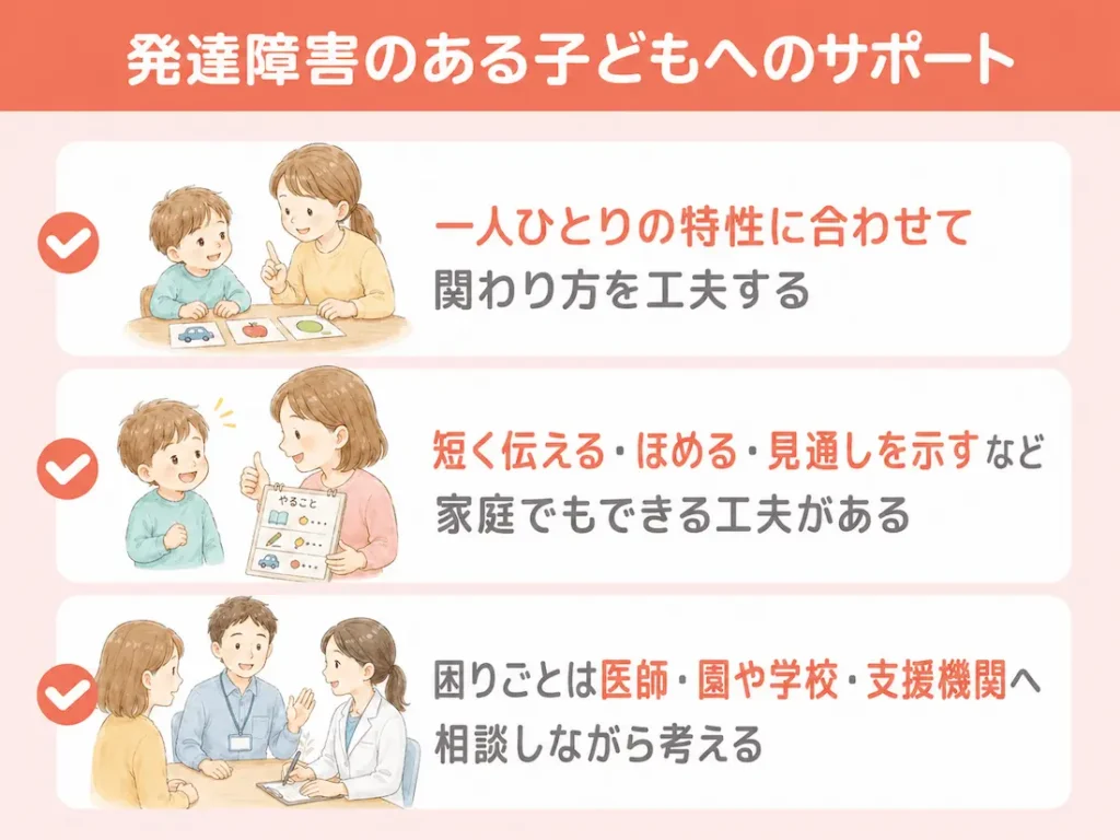 発達障害のある子どもへの支援と療育_まとめ画像