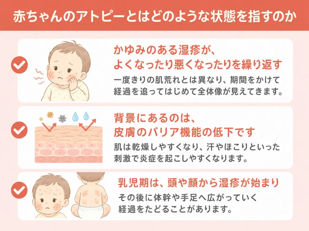 赤ちゃんのアトピーとはどのような状態を指すのか_まとめ画像